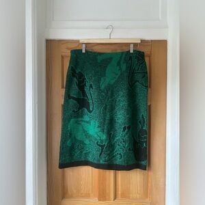Vintage Green Knit Midi Skirt